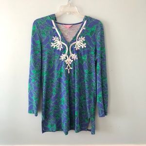 Lilly Pulitzer Loopy Elephants hooded cover up